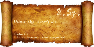 Udvardy Szofron névjegykártya